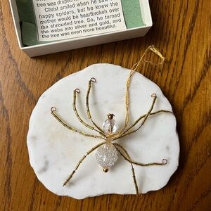 Gold and Silver Beaded Spider Ornament